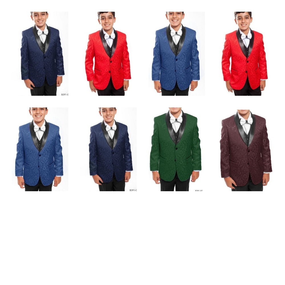 Boys High Fashion paisley Tuxedo suit 5 pieces all